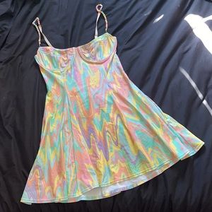 Dolls Kill Sugar Thrills Psychedelic Drip Dress